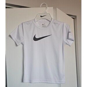 NWOT Nike Shirt Boys Yth Size 5-6  White / Black Dri Fit Swoosh